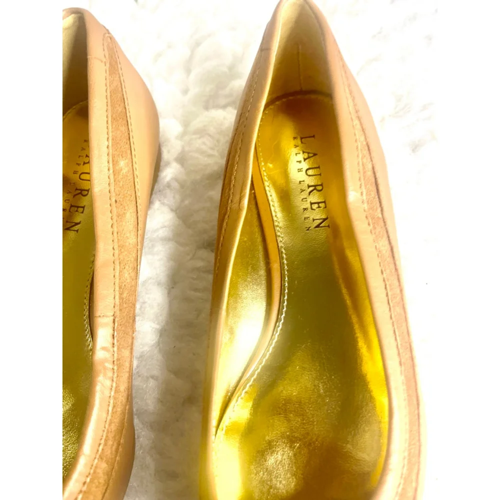 Lauren Ralph Lauren Tan Suede Leather Slip on Flats Women Size 5.5B